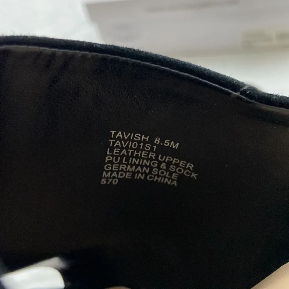 Steve Madden Tavish Black Leather Suede High Heels size 8.5